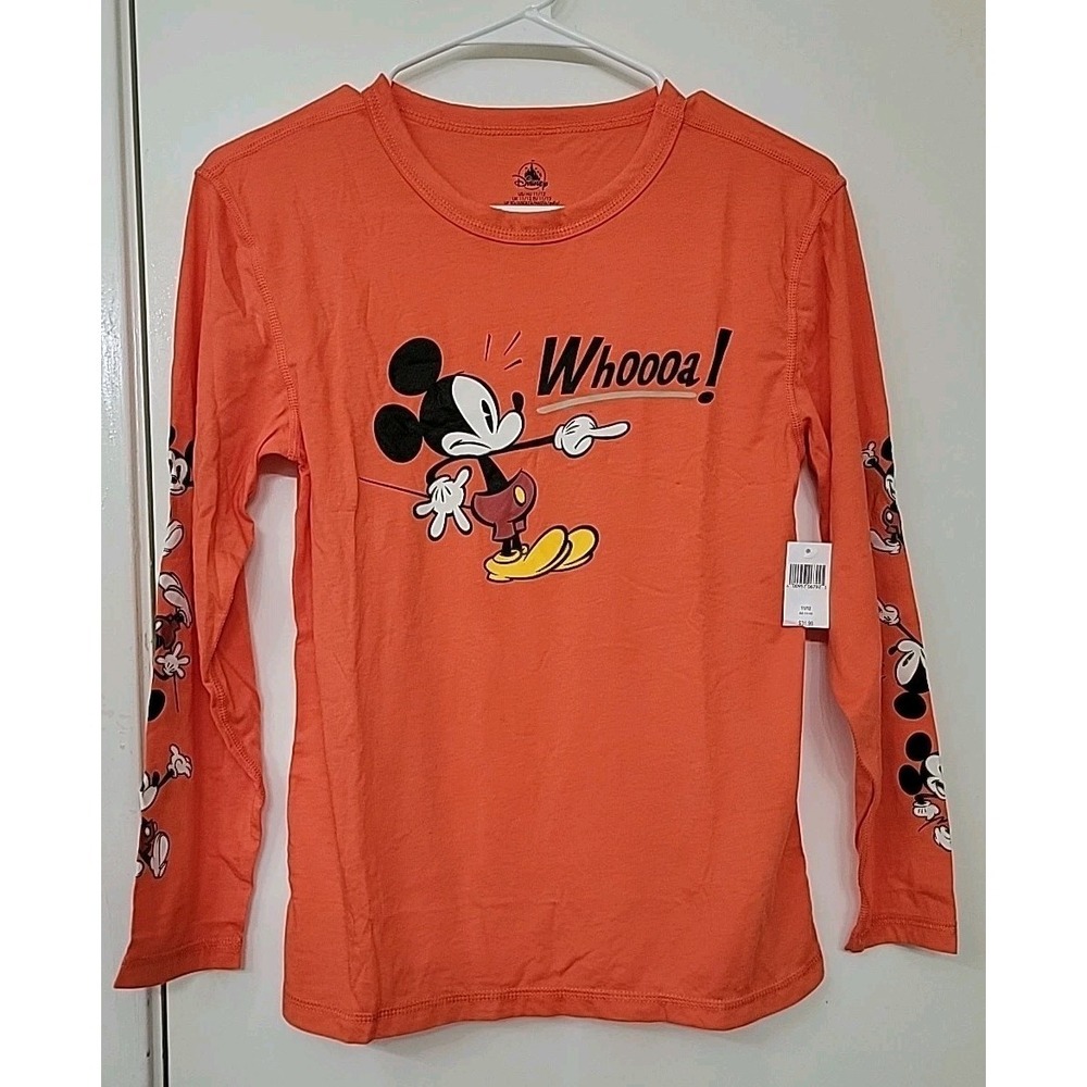 NWT Disney Youth 11/12 Mickey Mouse Red Whoooa Long Sleeve Shirt